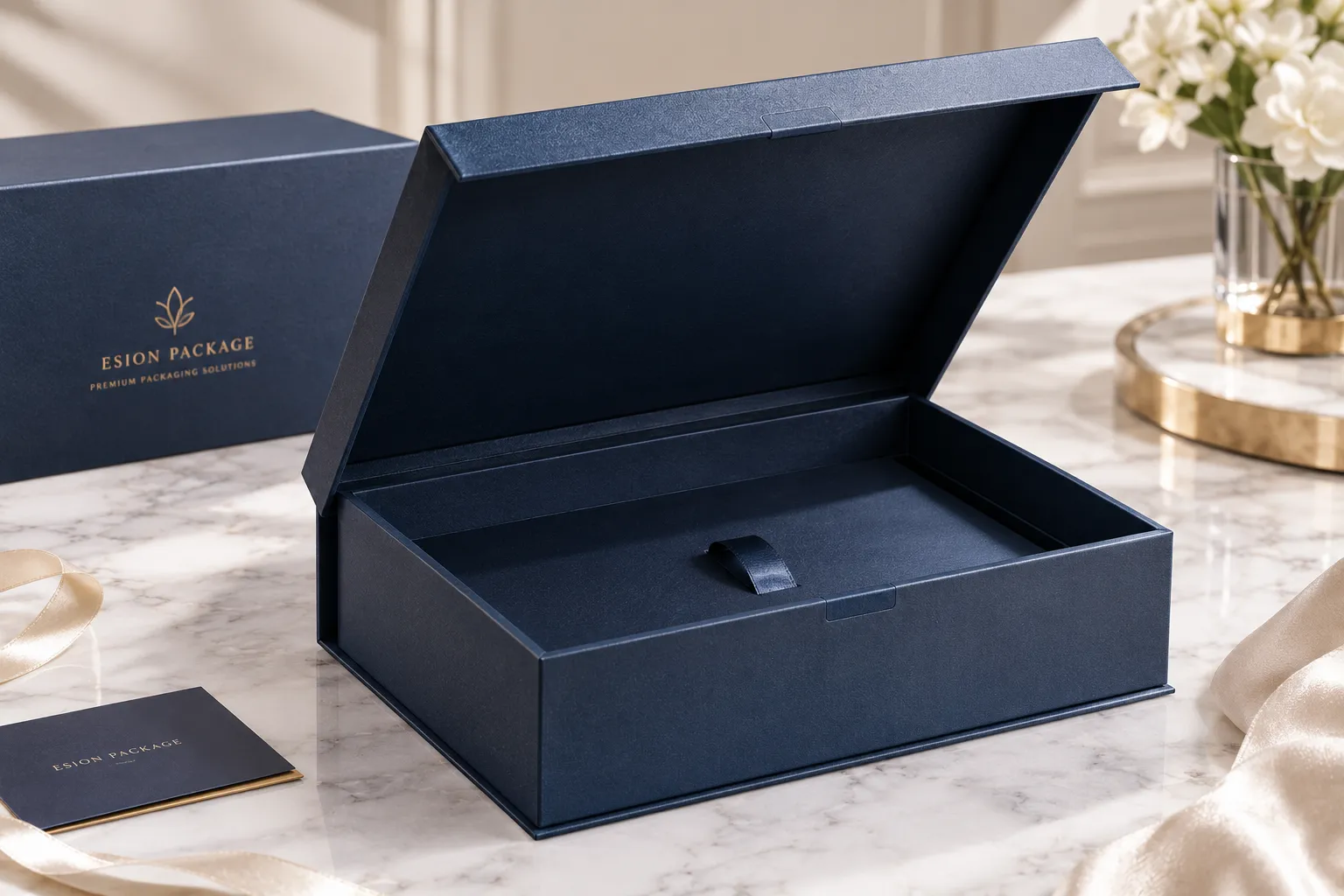 Magnetic gift box with concealed magnetic closure