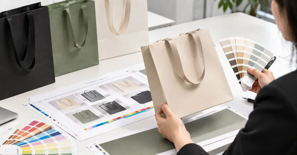 Paper bag color proofing and physical sample approval