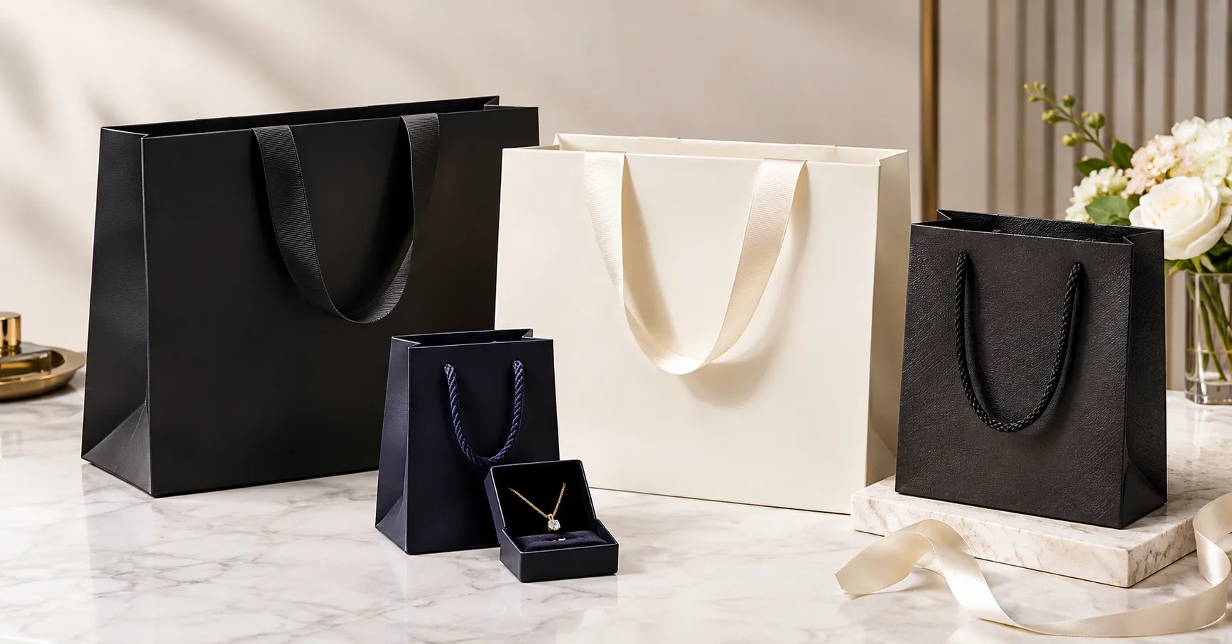 Paper bag packaging design for luxury brands