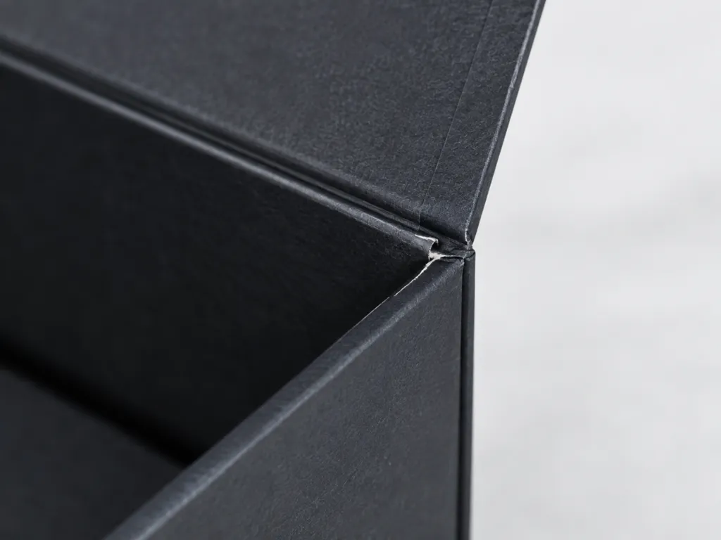 collapsible rigid box cracking along fold line
