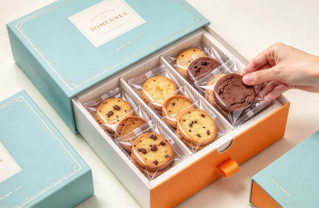 custom biscuit gift box sample with biscuits and insert