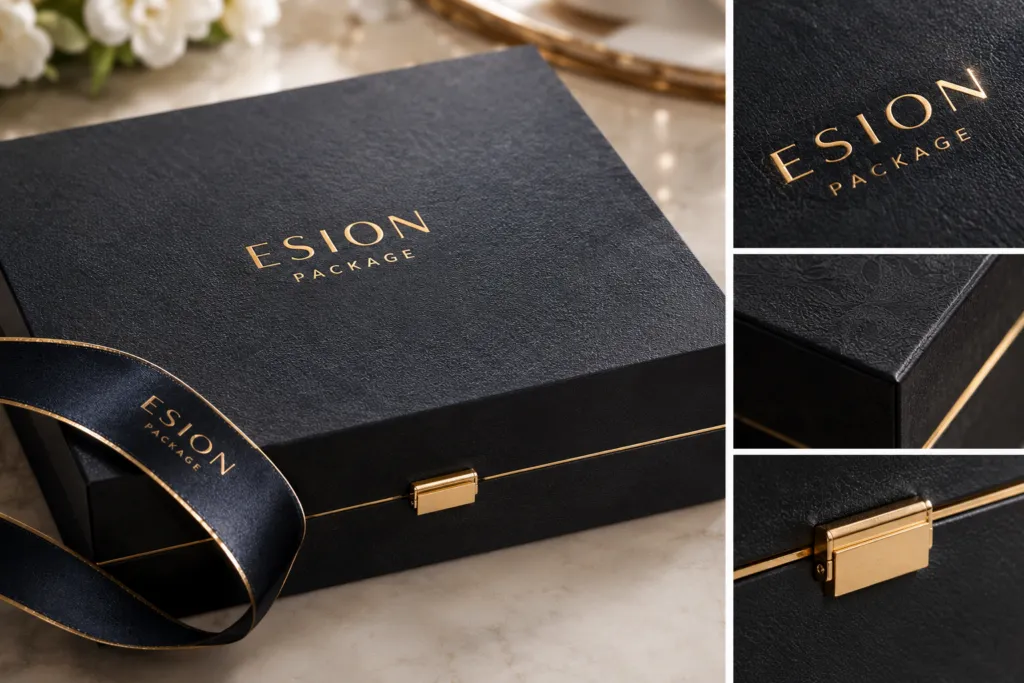 jewelry gift box paper wrapping printing and foil finish