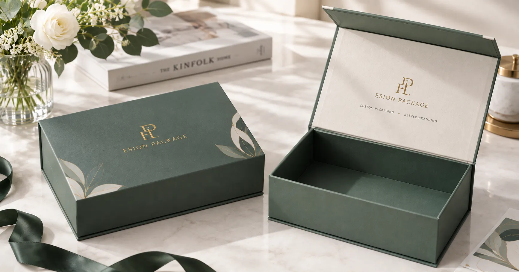 magnetic gift box structure shown closed and open