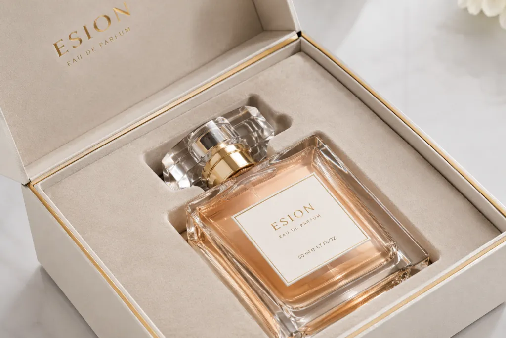 perfume bottle fit inside custom box insert