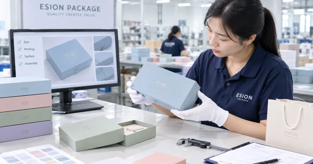 retail packaging quality inspection at Esion Package