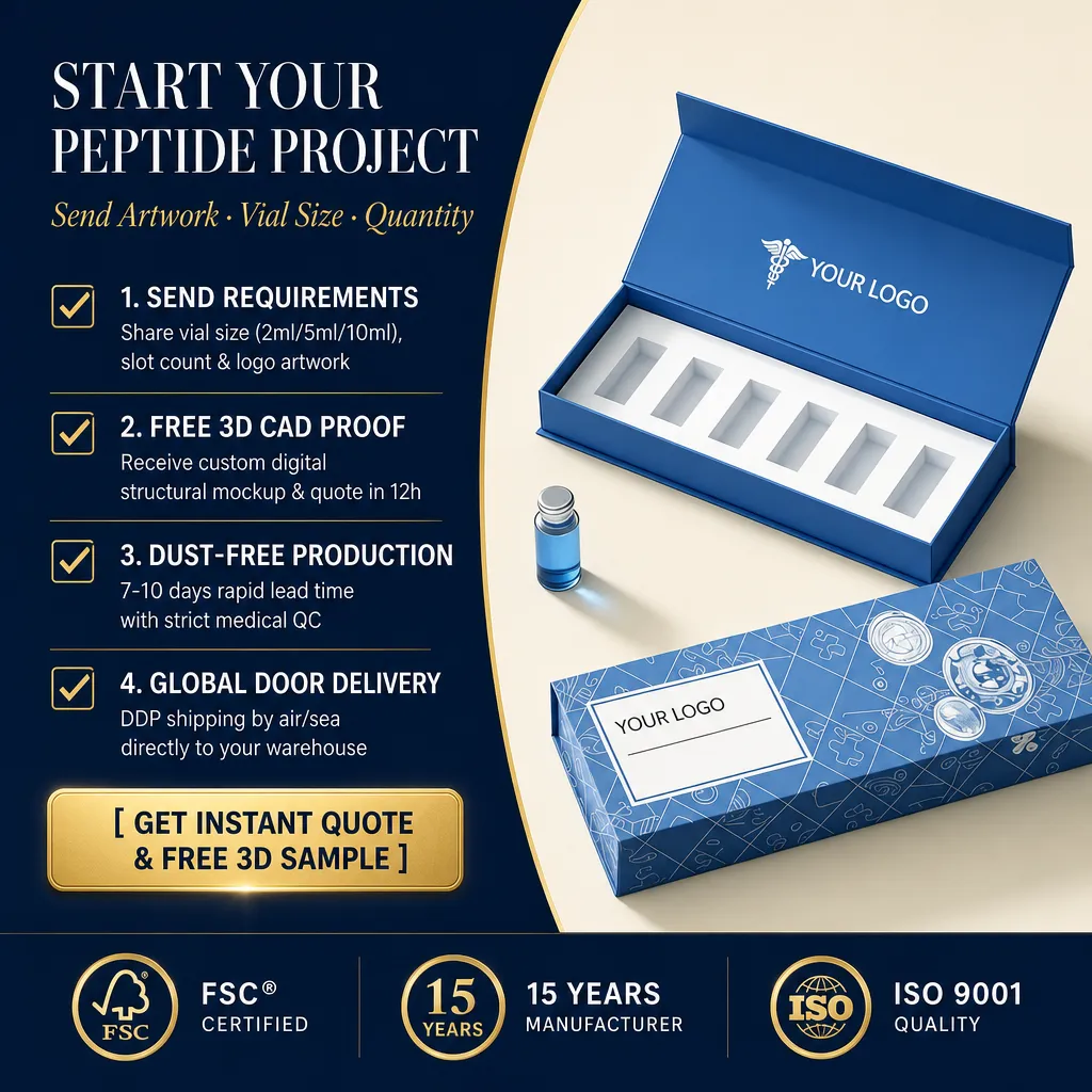 Custom Magnetic Gift Box with Spot UV Coating for Skin Care Product EVA Foam Insert for 2ml 3ml 5ml 10ml Vial Packaging Box