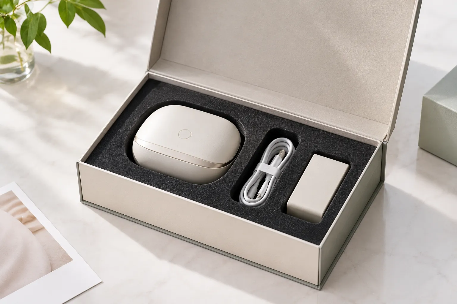 Foam inserts for boxes holding a product in a fitted cavity