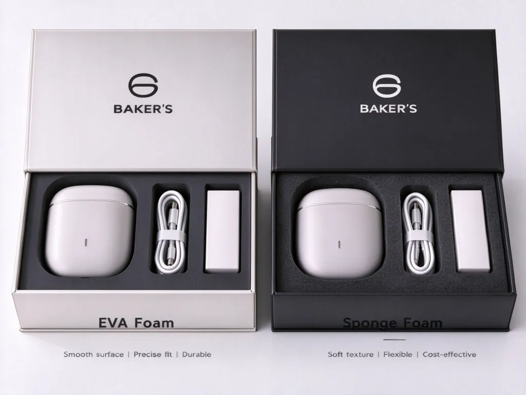 eva foam insert and sponge insert compared side by side