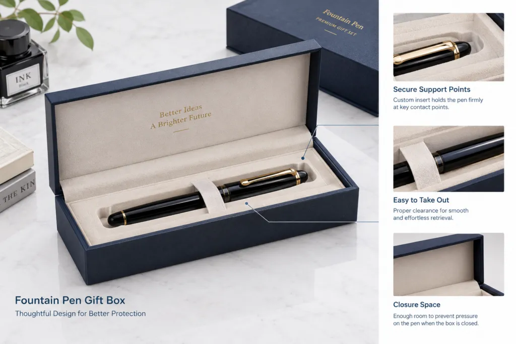 fountain pen gift box with fitted protective insert